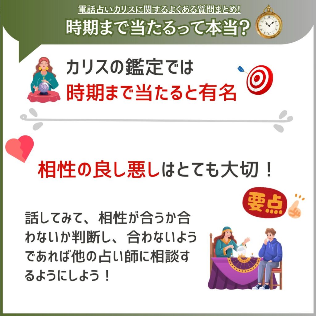 電話占いカリスは時期まで当たる
