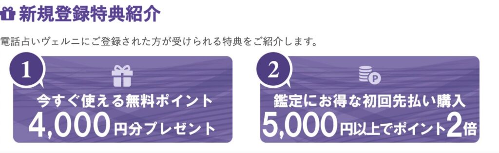 電話占いヴェルニ 初回特典